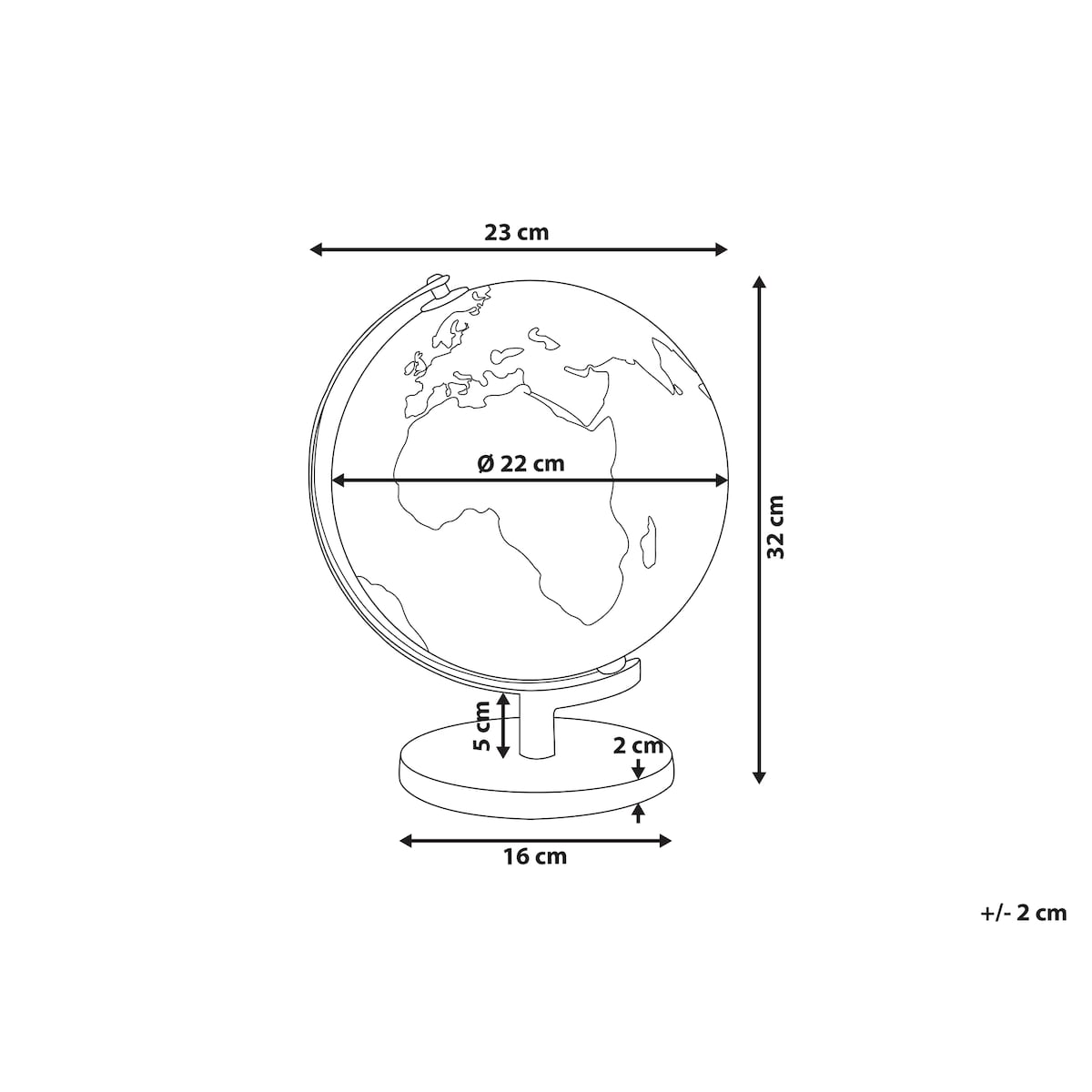 Globus LED MAGELLAN Czarny 32 cm