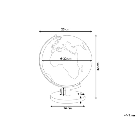 Globus LED MAGELLAN Czarny 32 cm