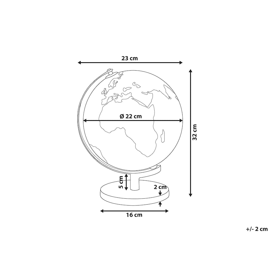 Globus LED MAGELLAN Czarny 32 cm