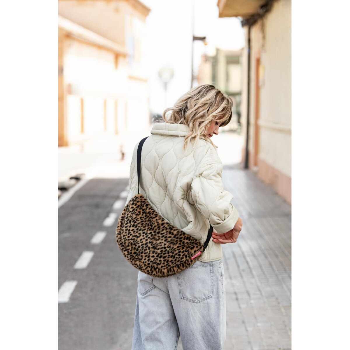 Torba MOONBAG S, leo fake fur