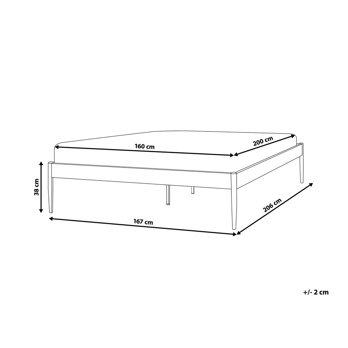 Łóżko metalowe 160 x 200 cm czarne VAURS