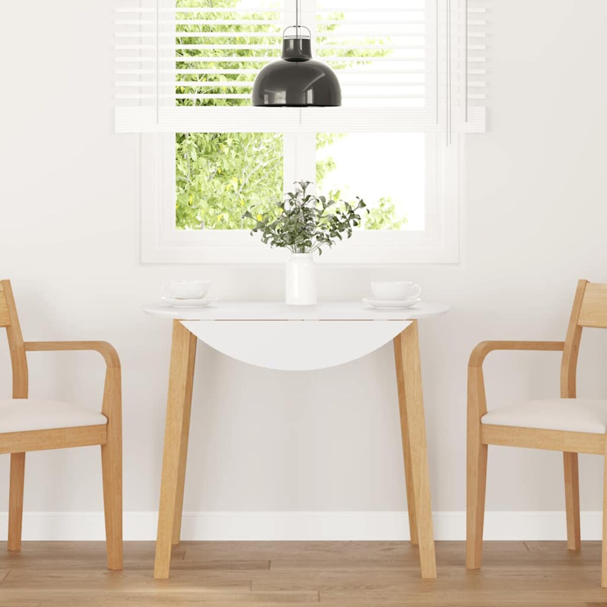 vidaXL Stół jadalny Naturalne drewno lite Guma