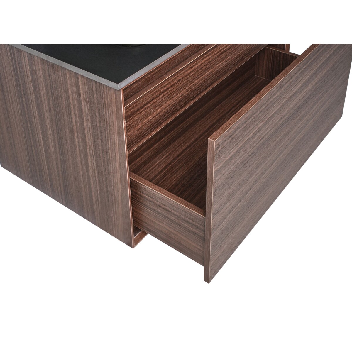 Szafka łazienkowa wisząca z umywalką ARICA 80 cm Ciemnobrązowy