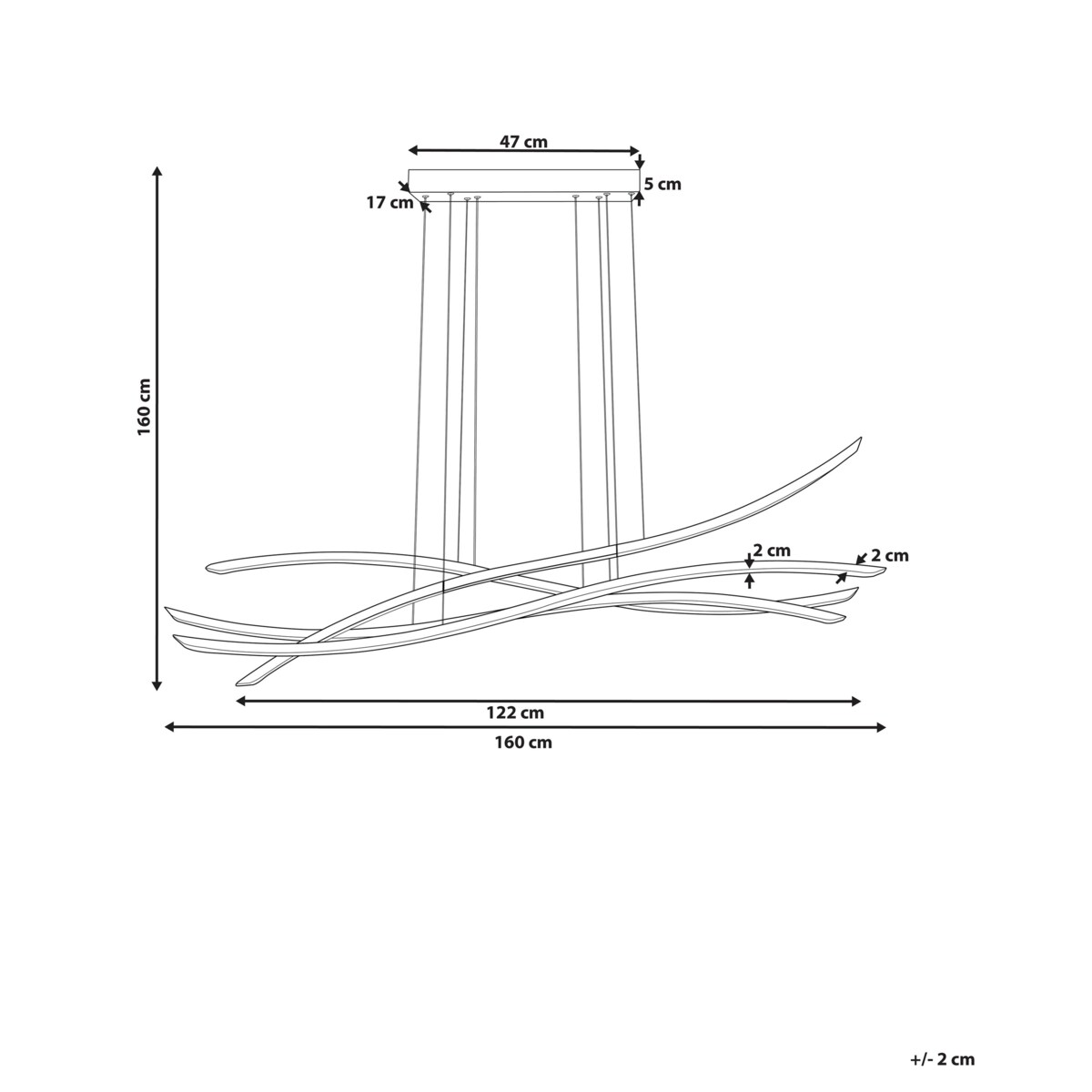 Lampa wisząca LED 4 punktowa metalowa czarna CALAO