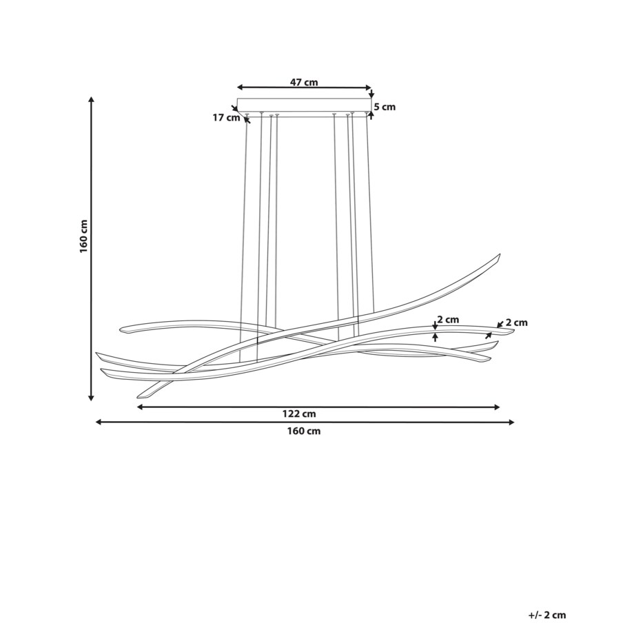 Lampa wisząca LED 4 punktowa metalowa czarna CALAO