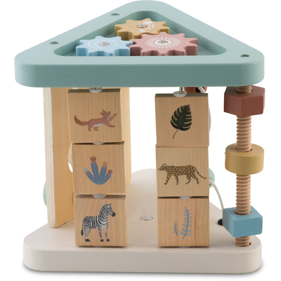 Zabawka drewniana sensoryczna kostka edukacyjna Nukido