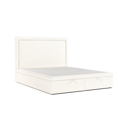 Łóżko tapicerowane SALMA 140x200 z pojemnikiem, Kremowy, tkanina Alta 01