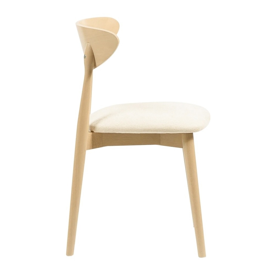 Krzesło drewniane do jadalni 80x45x45 cm jasnobeżowe/dąb sonoma OLBIA-V