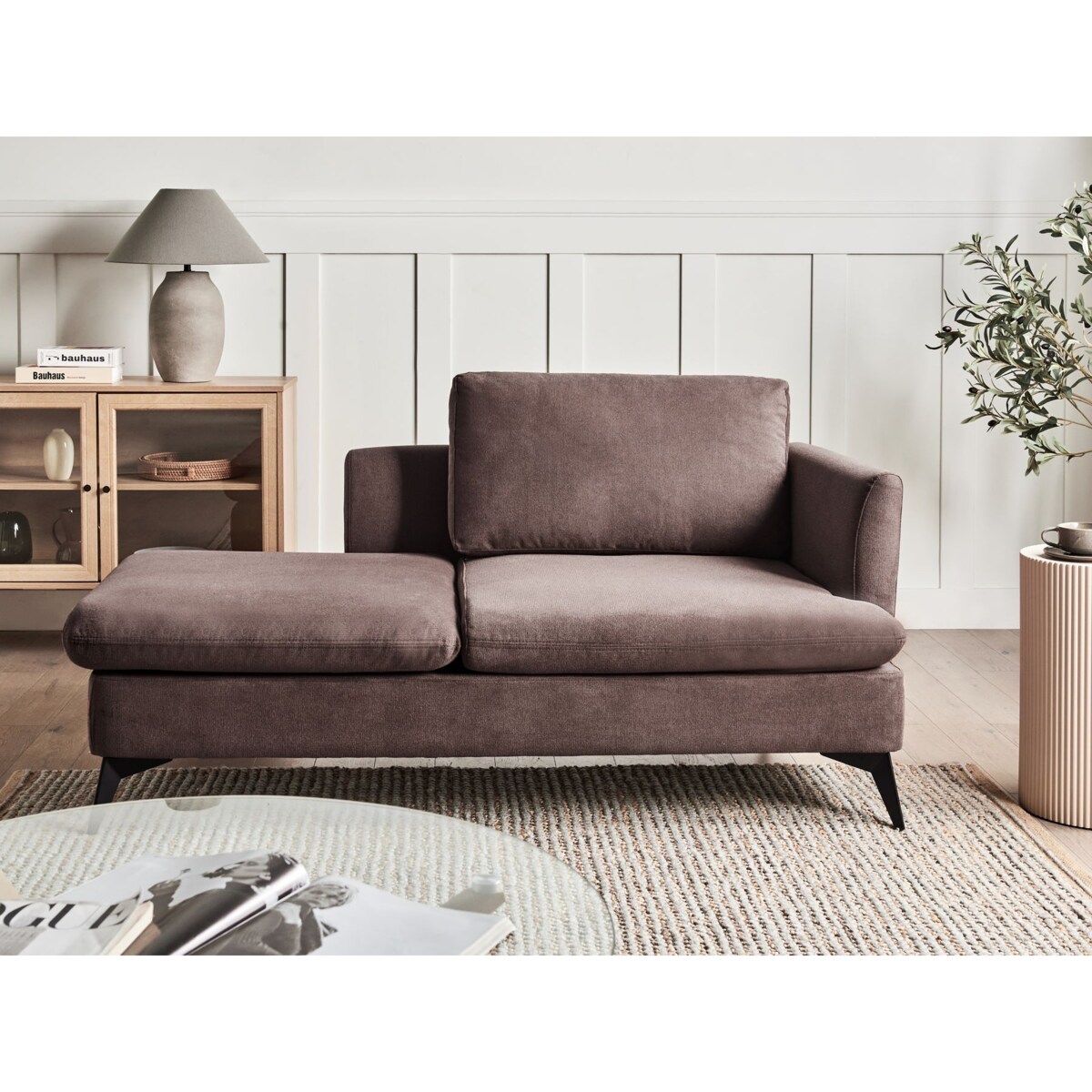 Szezlong prawostronny brązowy SIEVOZ