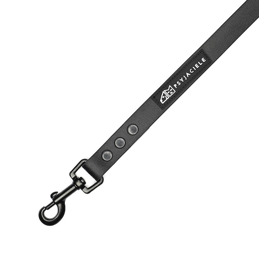 Smycz miejska Biothane® dla psa lub kota "Black AF" - Rozmiar: M, Szerokość taśmy: 16mm