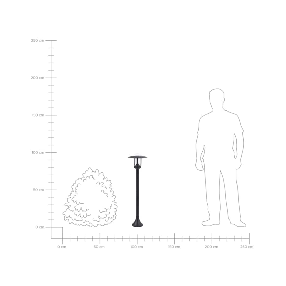 Lampa ogrodowa słupek TIZU Czarny