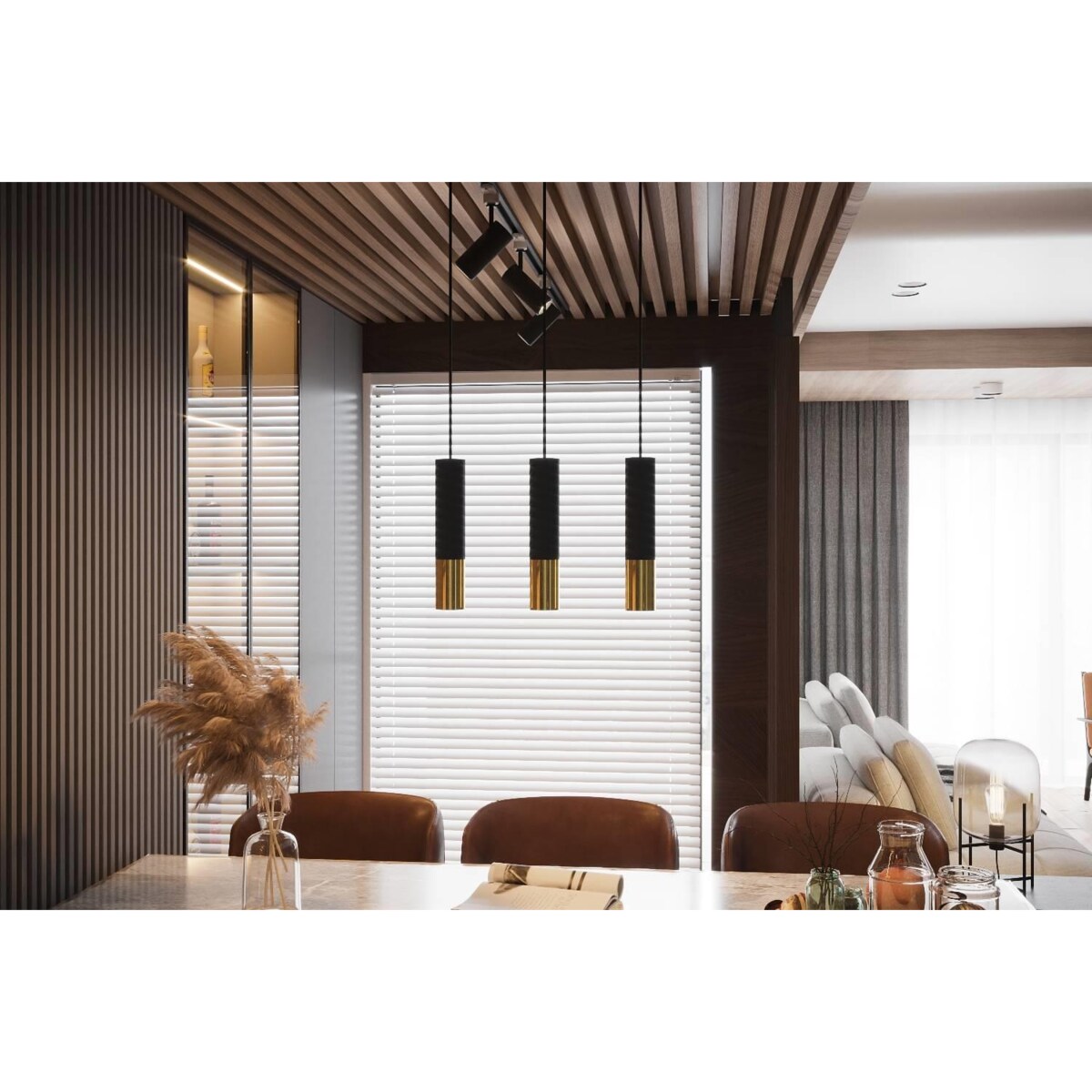 Lampa wisząca LOOPEZ 1 czarny/złoty