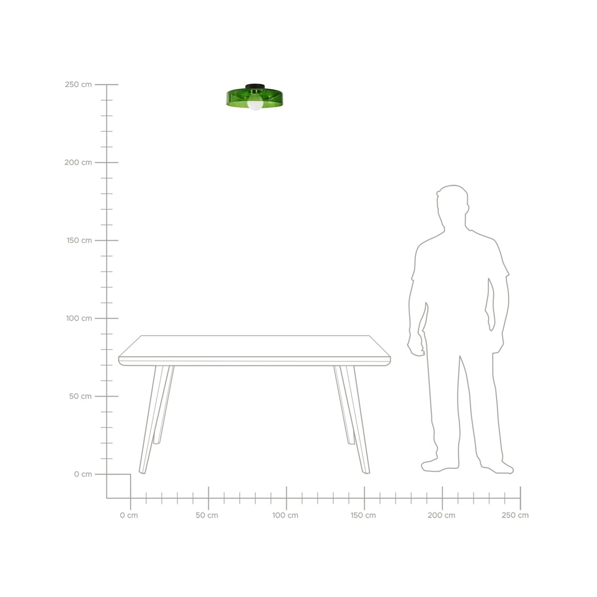 Lampa sufitowa LUGUSE Szkło Zielony