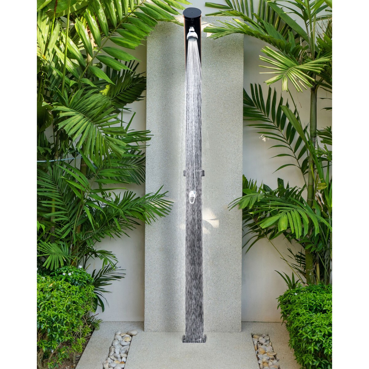 Prysznic ogrodowy solarny wolnostojący ENGABAO Czarny