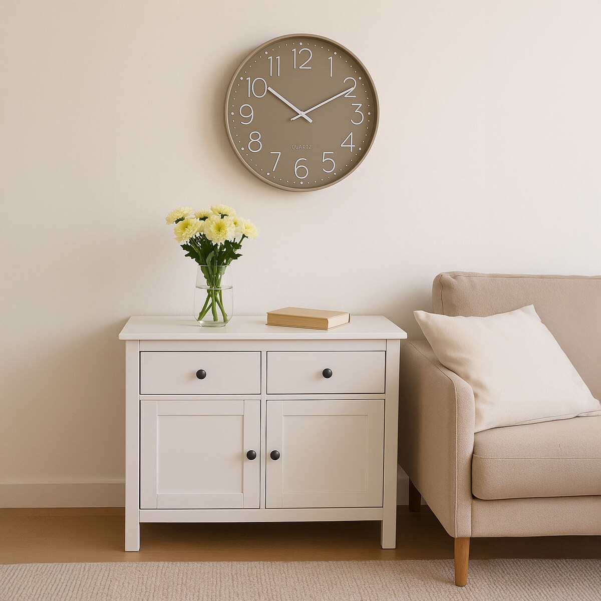 Zegar ścienny z wyraźnym cyferblatem, Ø 50 cm