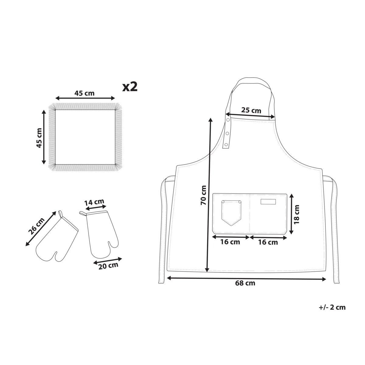 Zestaw tekstyliów kuchennych PISUM Beżowy