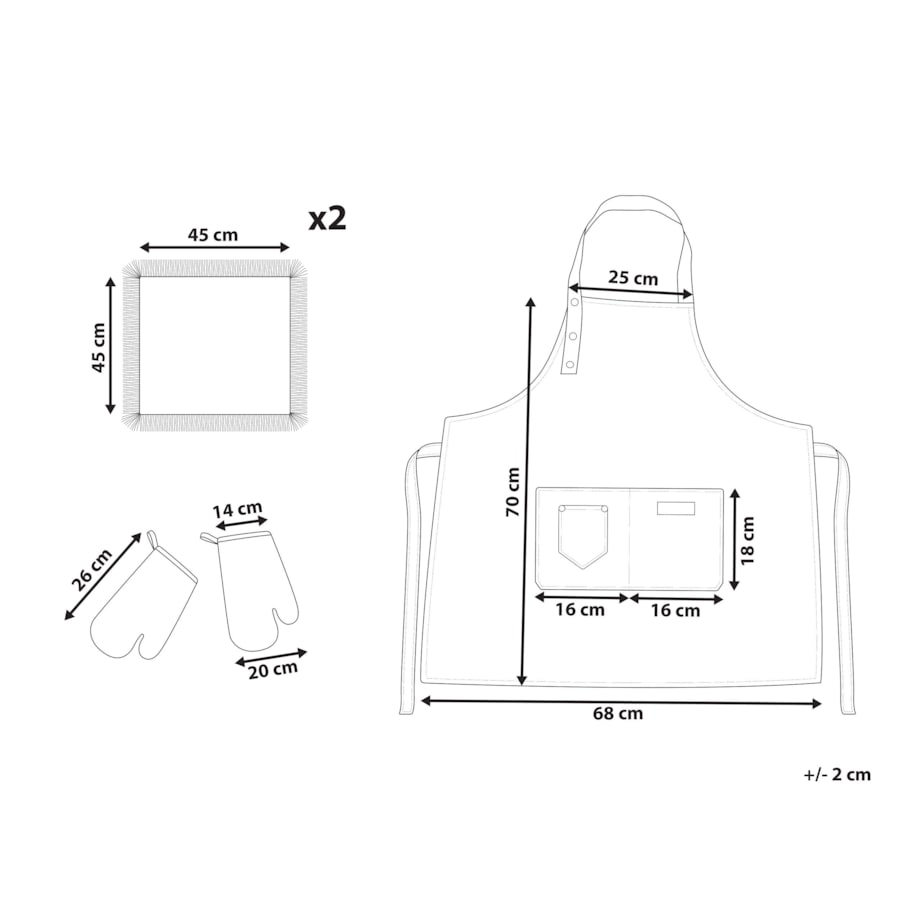 Zestaw tekstyliów kuchennych PISUM Beżowy