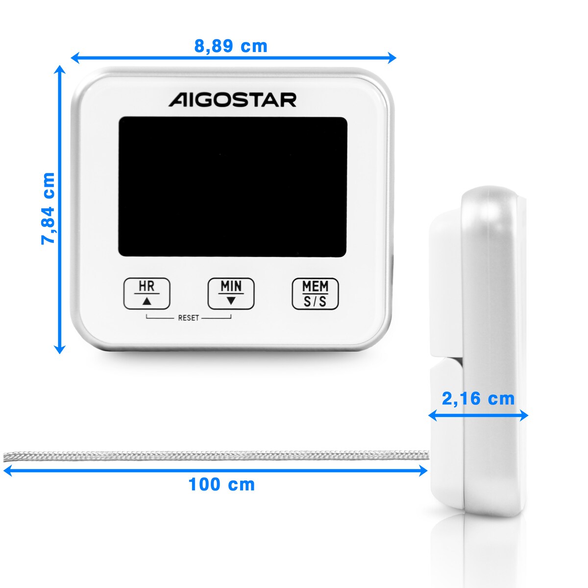 Termometr Kuchenny Magnes Led Do Piekarnika Grilla Wędzarni Sonda Baterie