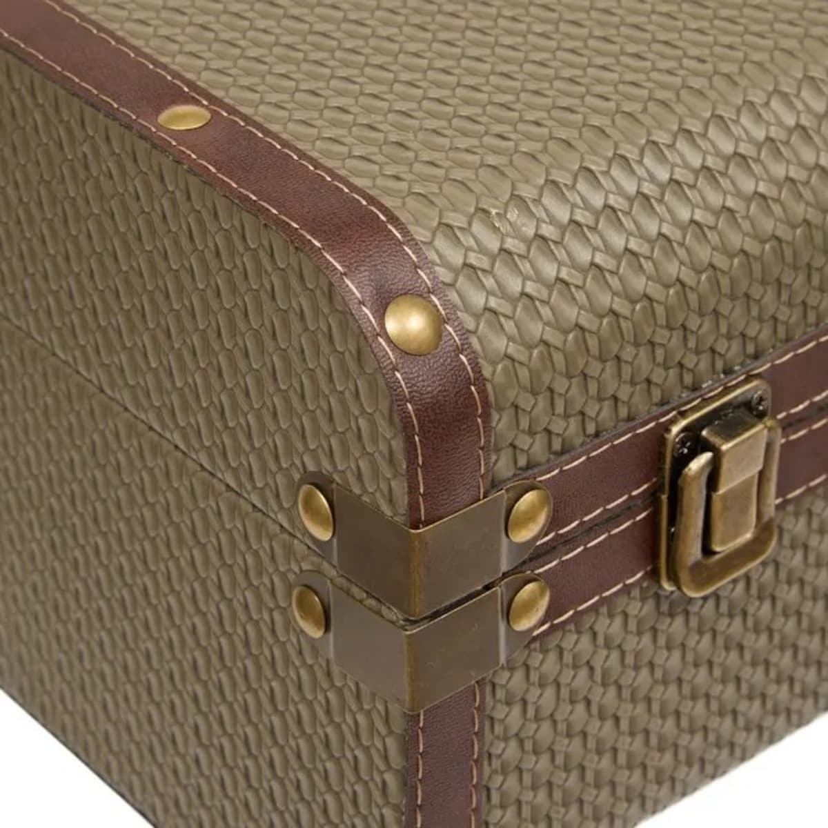 Komplet 2 szt. kufrów retro, khaki, Bonie, 40/45 cm