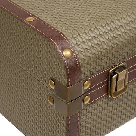 Komplet 2 szt. kufrów retro, khaki, Bonie, 40/45 cm