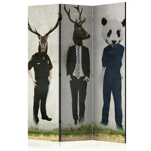 Parawan akustyczny Zwierzęta 135x172 cm 3-częściowy zielony