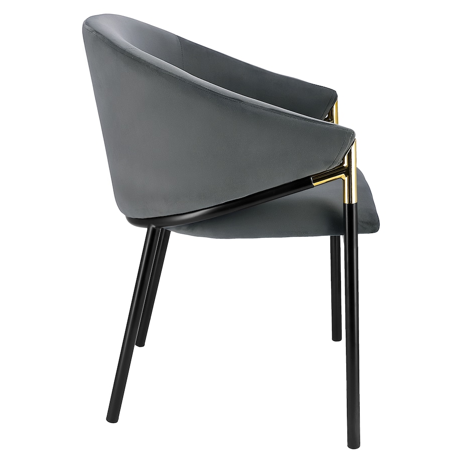 Krzesło welurowe eleganckie AMBER szare