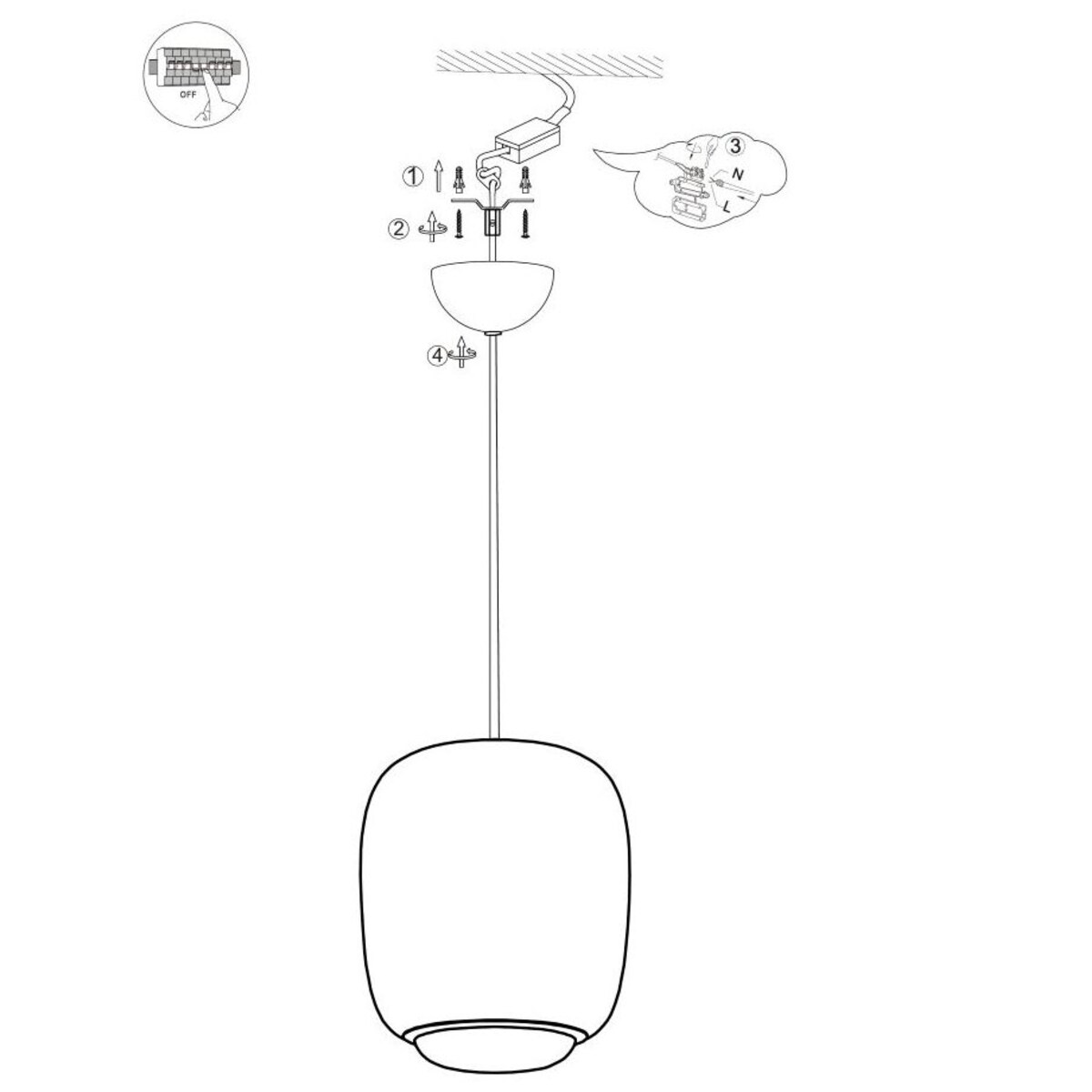 LAMPA WISZĄCA ALUMINIOWA ORIONIS XL CZARNA