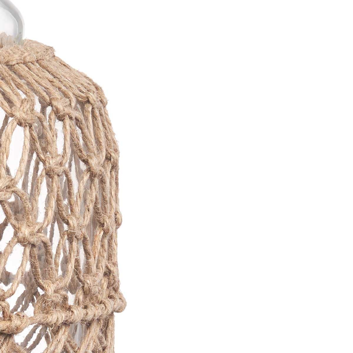 Ozdobna butelka w plecionce ze sznurka