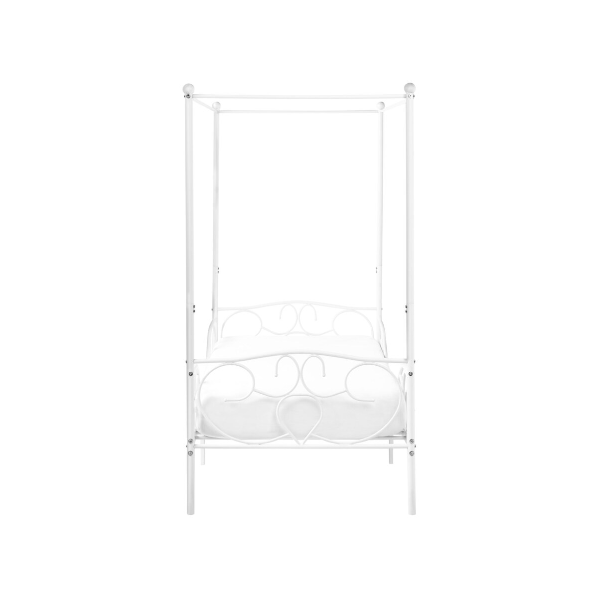 Łóżko z baldachimem Metal SORMERY 90 x 200 cm Biały