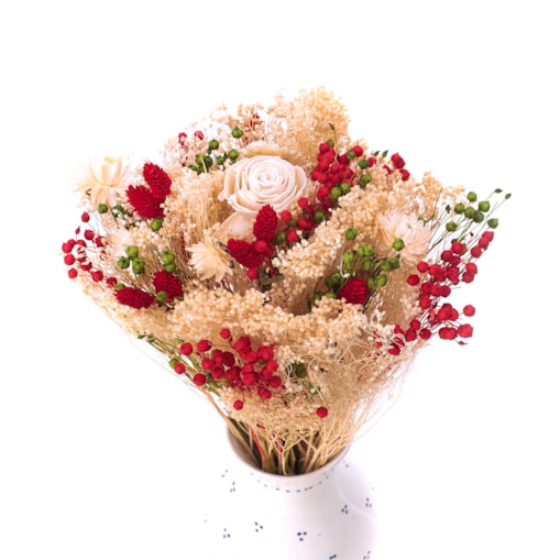 Bukiet suszonych kwiatów Christmas Crush - żarnowiec, len, phalaris