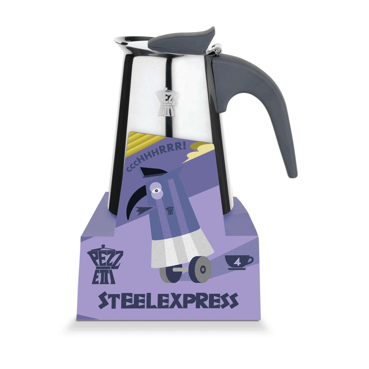 PEZZETTI STEELEXPRESS Stalowa kawiarka (2 filiżanki) - Srebrny