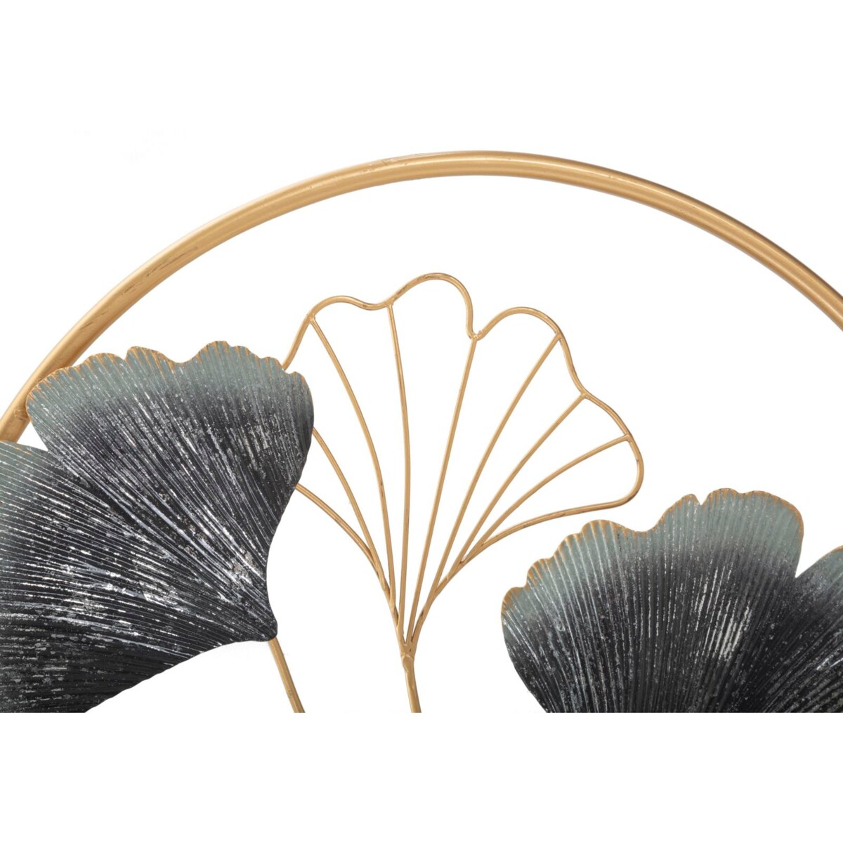 Panel ścienny metalowy FLOWER, złoty, Ø 45,5 cm