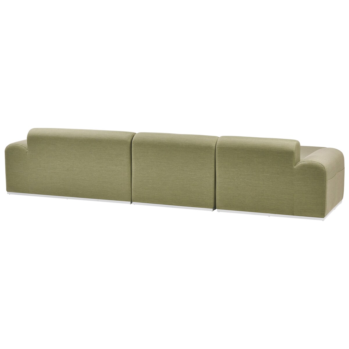 Sofa ogrodowa z otomaną dla 7 osób BATTIFOLLO Oliwkowy Modułowy