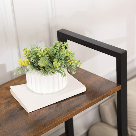 Regał Półka Na Książki 66X30X120 Cm Rustykalny Brąz, Czarny