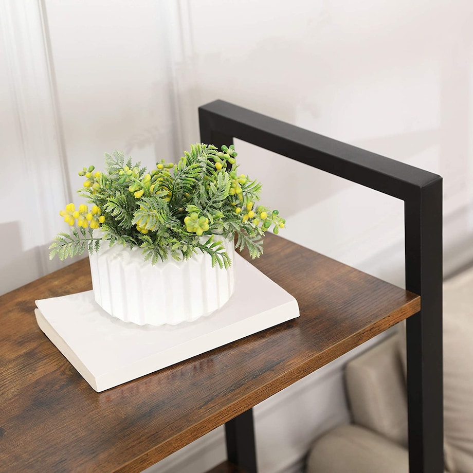 Regał Półka Na Książki 66X30X120 Cm Rustykalny Brąz, Czarny