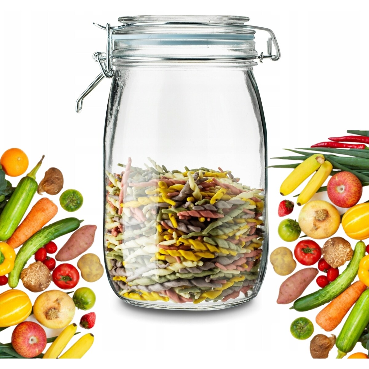 SZKLANY SŁOIK pojemnik kuchenny WEK klips na przetwory ogórki dżem 1,5 L