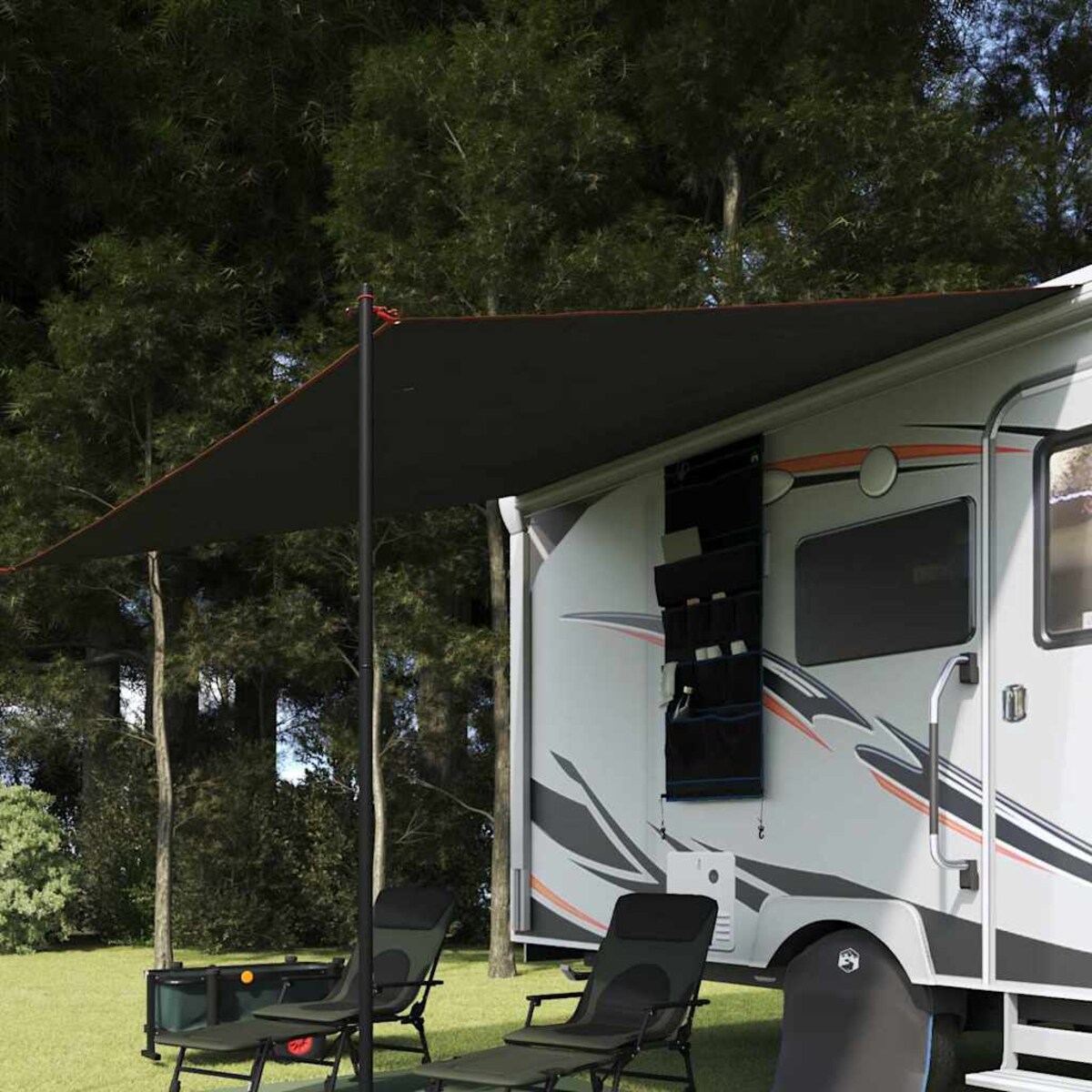 vidaXL Tarp odporny na wodę Szary i pomarańczowy