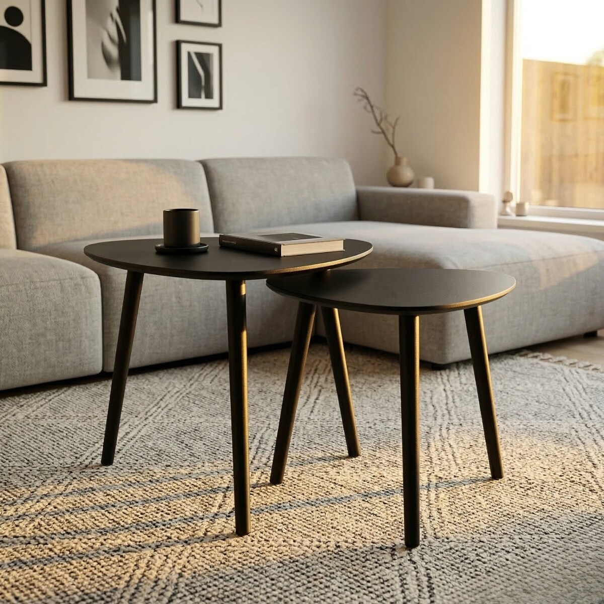 Zestaw 2 stolików kawowych BINI w różnych rozmiarach