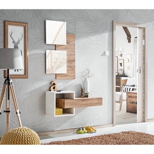 Zestaw mebli do przedpokoju EASY II dąb wotan/biały mat