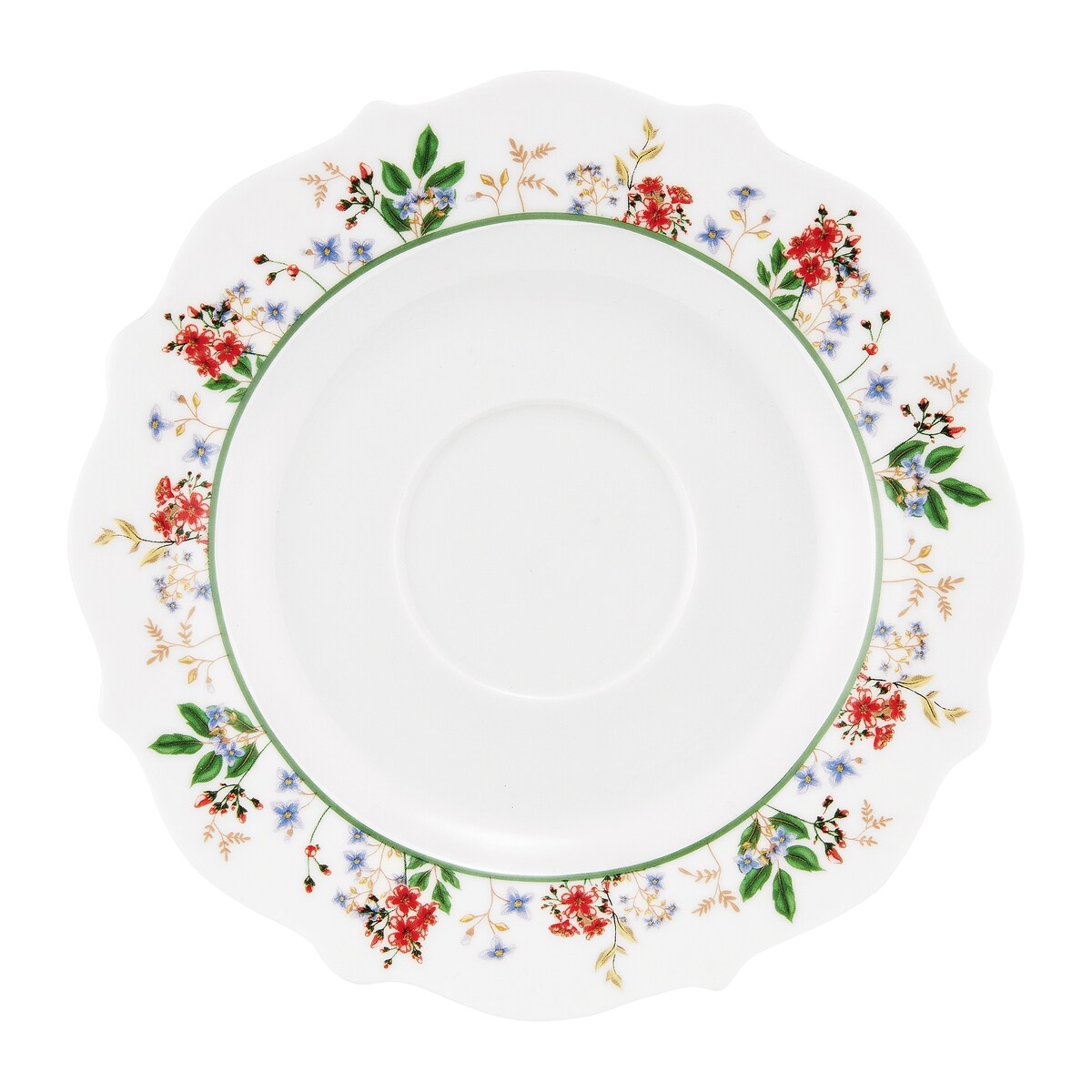 SERWIS KAWOWY 6osób W KWIATY FILIŻANKA 200ml SPODEK na prezent KAWĘ HERBATĘ