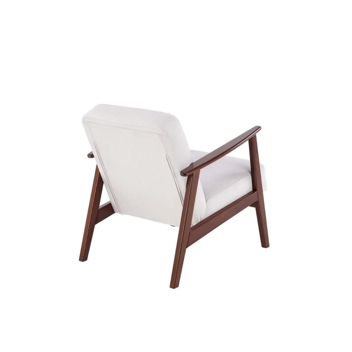 Fotel tapicerowany MILANO 1S jasny beżowy/orzech