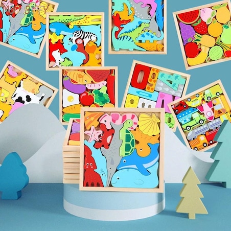 Puzzle drewniane - Pojazdy