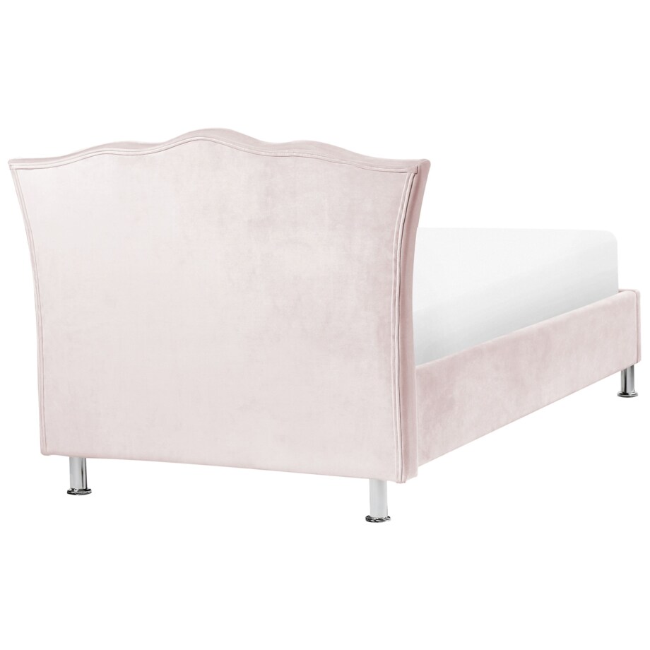 Łóżko welurowe z pojemnikiem 90 x 200 cm różowe METZ