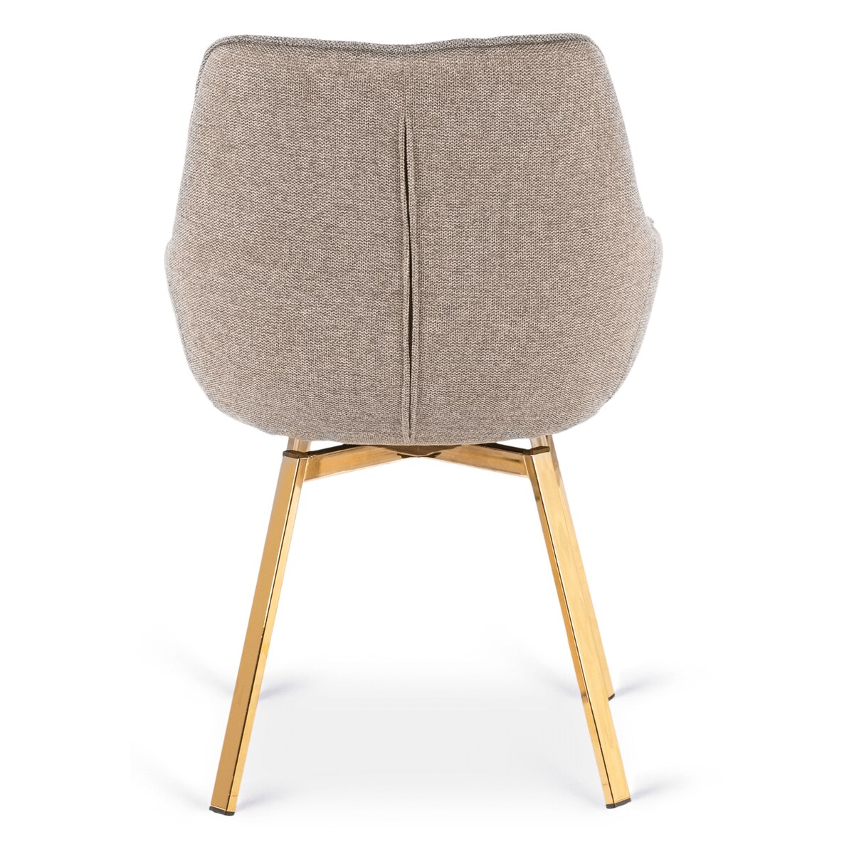 Krzesło Tapicerowane Obrotowe 360 Do Jadalni Kuchni Salonu Beżowe MIA 2