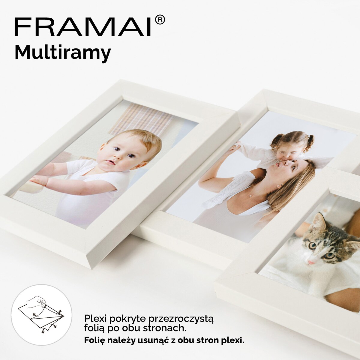 Multirama ramka na zdjęcia 6 zdjęć. Biała multirama na sześć zdjęć 10x15 cm Ramka na zdjęcia 6 w 1 MULTI HEN S FRAMAI®