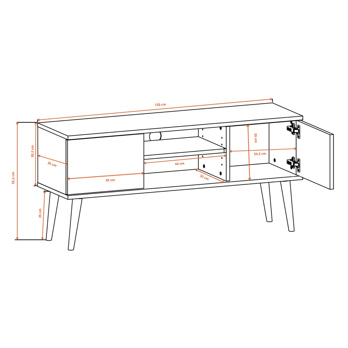 Szafka RTV Toronto 120 biała