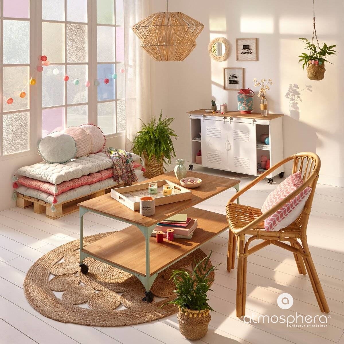 Dywan dekoracyjny z juty, Ø 80 cm, okrągły