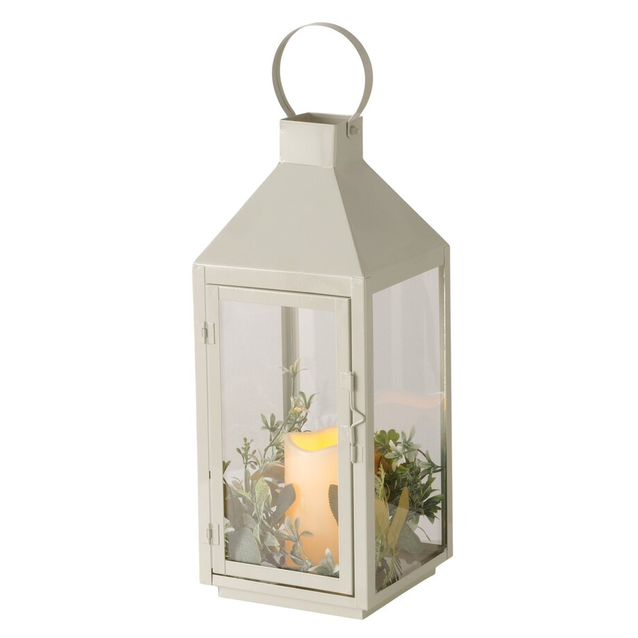 Lampion LED MAGALUF z timerem, 16 x 16 x 41 cm, kolor biały, metal
