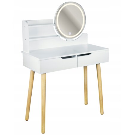 Toaletka z lustrem LED kosmetyczna skandynawska SCANDI