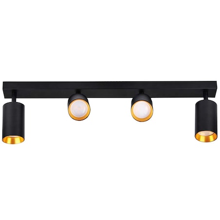 Sufitowa lampa nowoczesna Maribel listwa z regulacją czarna złota